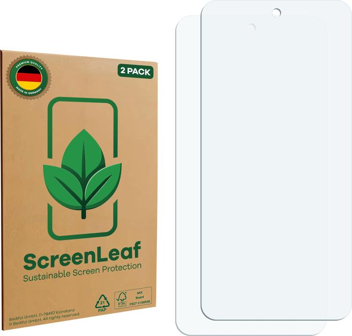 Produktbild ScreenLeaf Schutzfolie nachhaltiger Displayschutz Display Schutz Folie Klar Transparent (2 Stück, Nothing Phone (3a) Pro)