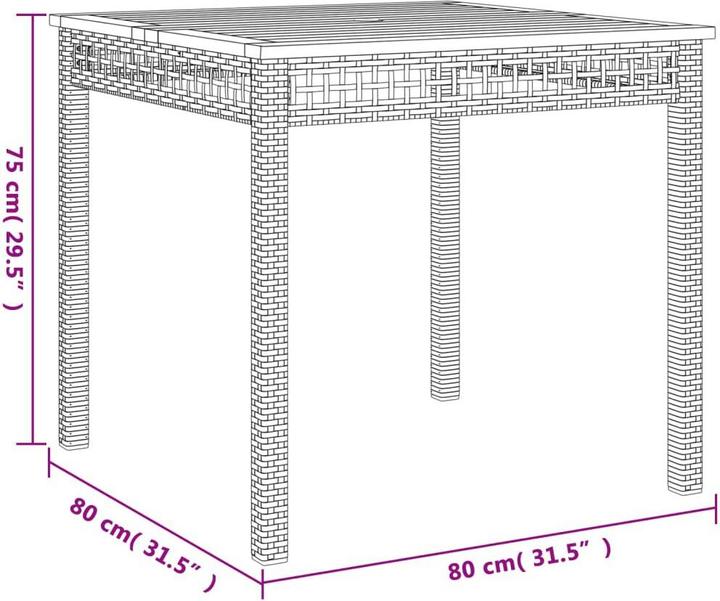 Produktbild VidaXL Gartentisch (80 cm)