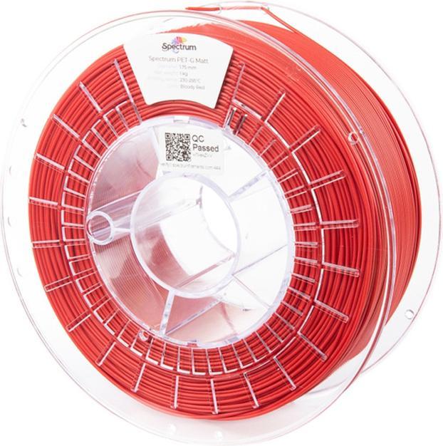 Filament PET-G MATT 1.75mm 1kg Bloody Red (PETG, 1.75 mm, 1000 g, Red)