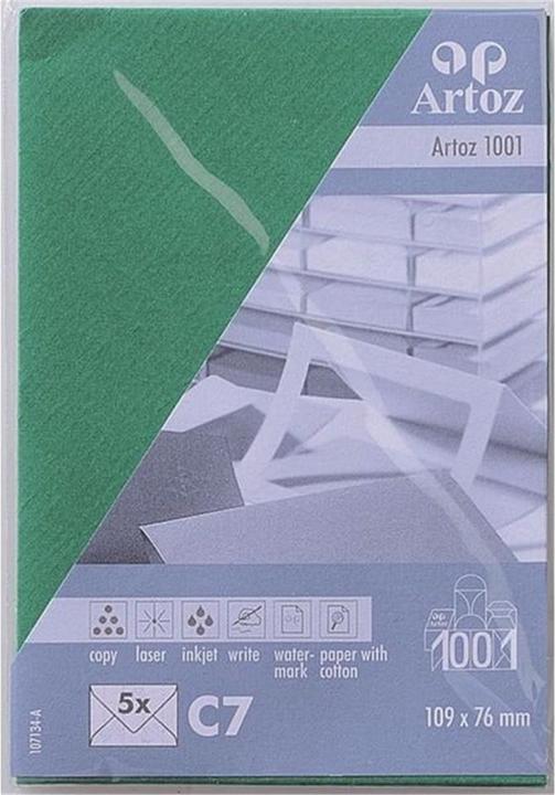 Image du produit Artoz 1001 Pkg 5 enveloppes C7 vert sapin (C7, 5 x)