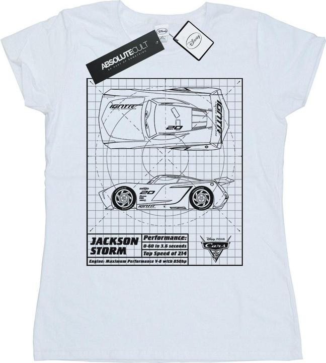 Immagine prodotto Disney Cars Jackson Storm Blueprint Maglietta Donna (L)