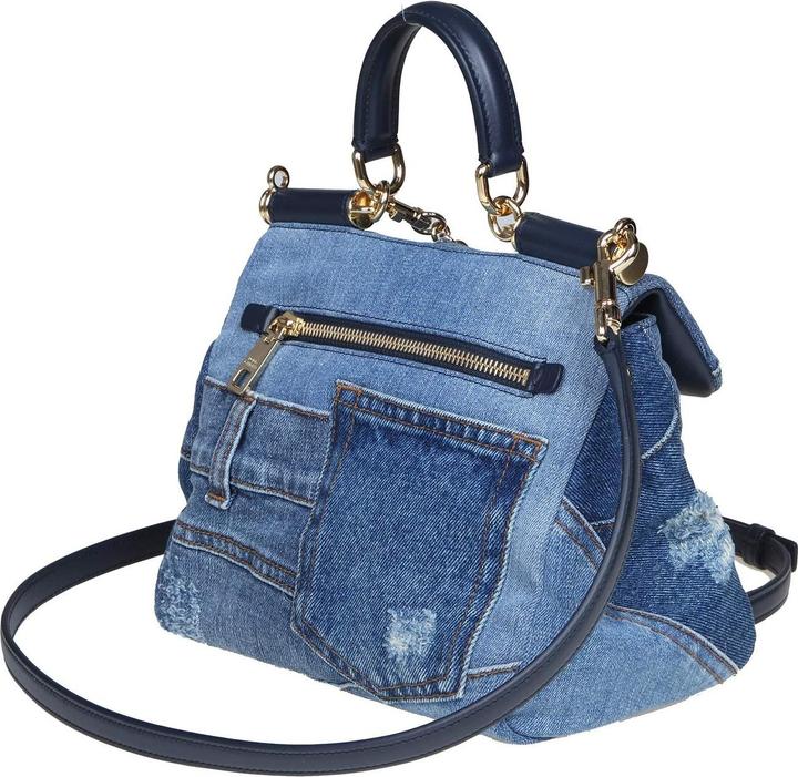 Actual product image Dolce & Gabbana small sicily bag in denim patchwork