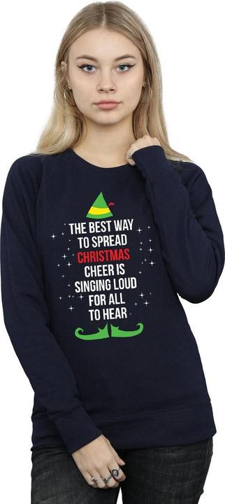 Actual product image Elf Womens/Ladies Christmas Cheer Text Sweatshirt (S)