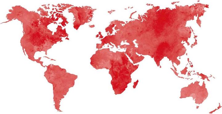 Immagine prodotto Trenddeko Mappa del mondo ad acquerello - incl. 5 cornici (160 x 82 cm)