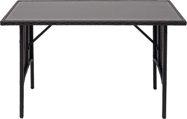 Image du produit Swisshandel24 Poly-Rattan Table de salle à manger, Table de jardin, Gastronomie 112x60cm noir (112 cm)
