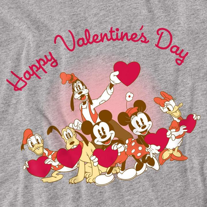 Actual product image Mickey Mouse Unisex Adult Happy Valentine's Day T-Shirt (XL)