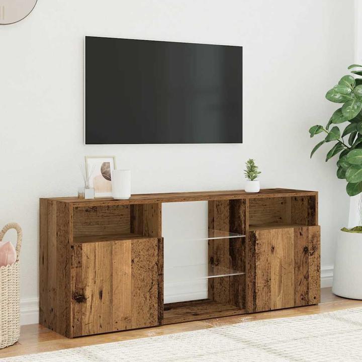 Actual product image VidaXL TV-Schrank mit LED-Leuchten Altholz-Optik 120x30x50 cm TV-Möbel (120 x 30 x 50 cm)