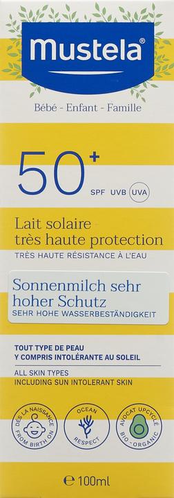 Image du produit Mustela Lait solaire (Lait solaire, SPF 50+, 100 ml, 126 g)
