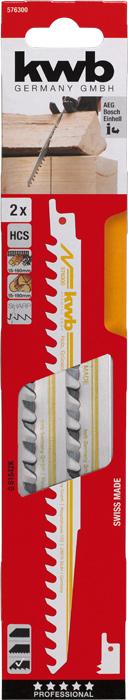 Image du produit kwb Jeu de lames de scie sabre Bois Vert 240 mm SB 2 pces
