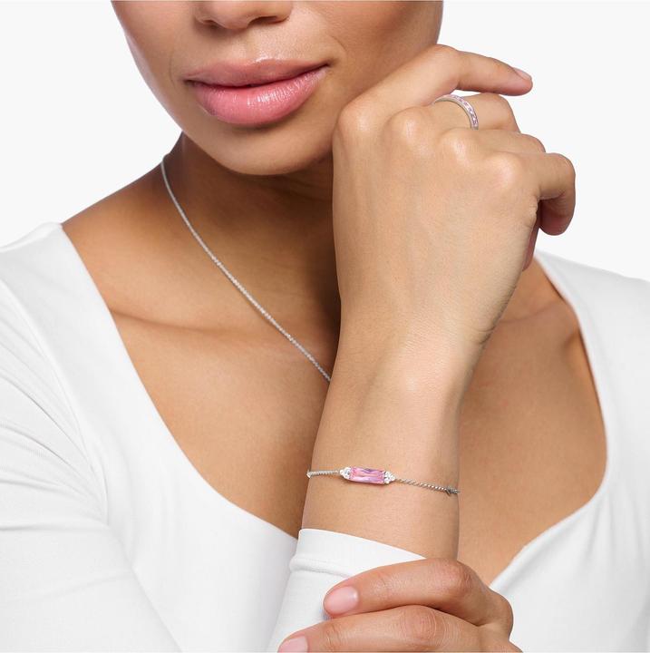 Image du produit Thomas Sabo Bracelet avec pierre rose (19 cm, Argent 925)