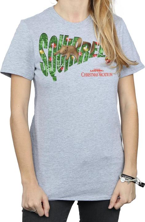 Actual product image National Lampoon´s Vacation Womens/Ladies Squirrel Tree Cotton Boyfriend T-Shirt (L)