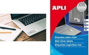 Produktbild Apli Typenschild-Etiketten, 210 x 297 mm, silber