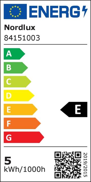 Label énergétique Nordlux Applique murale d'extérieur à LED 10 W War (550 lm, IP44)