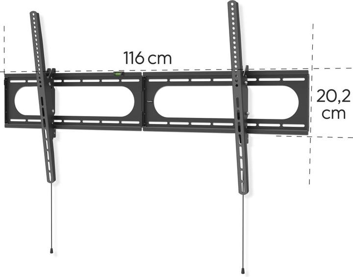 Immagine prodotto Hama Supporto a parete per TV, inclinabile, 305 cm (120") fino a 100 kg, distanza dalla parete 2,8 cm (Muro, 120", 100 kg)