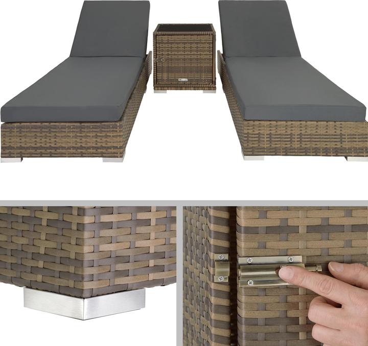 Actual product image tectake Sun loungers rattan (184 cm)