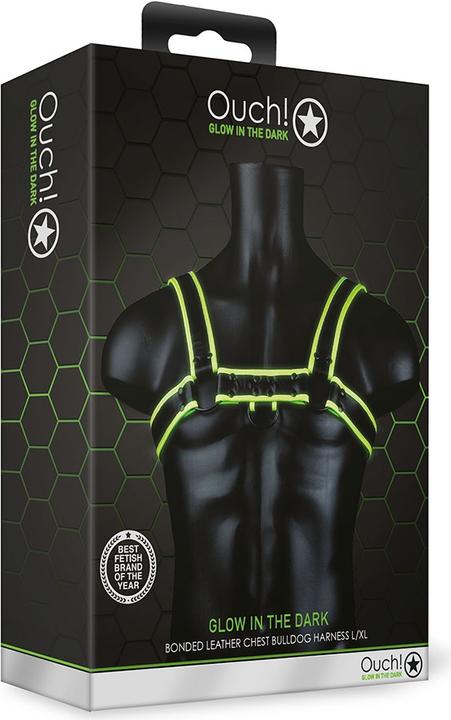 Produktbild Ouch! Chest Bulldog Harness - Glow in the Dark (XL)