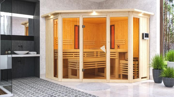 Immagine prodotto Karibu Cabina a infrarossi Asta ingresso ad angolo, cornice (9 KW Bio controllo esterno)