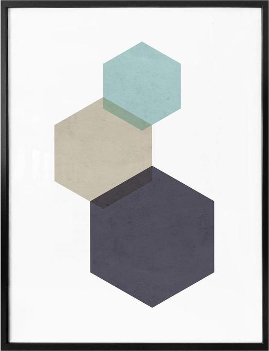 Actual product image Trenddeko Hexagons aqua (30 x 40 cm)