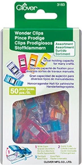 Actual product image Clover Fabric clips "Wonder Clips", 10 pcs, assorted colours