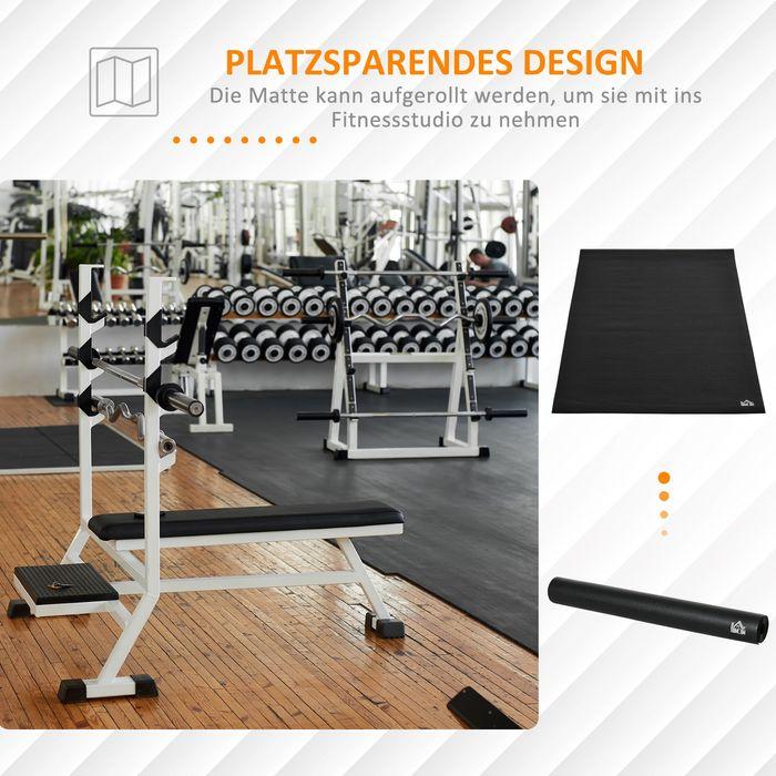 Actual product image Swisshandel24 Floor protection mat for fitness equipment Floor mat Underlay mat PVC Black 180 x 90 x 0.6 cm (0.60 cm)