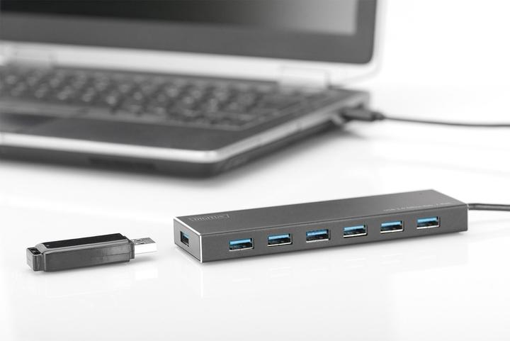 Produktbild Digitus Hub 7-port USB 3.0 SuperSpeed, Power Supply, HQ aluminum (USB-A, 7 Ports)