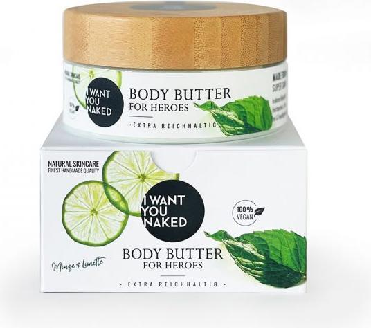 I want you naked IWYN - Body Butter – For Heroes - Bio-Minze und Limette (Body Butter, 200 ml)