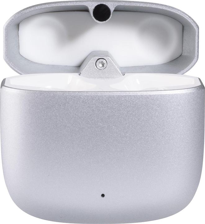 Immagine prodotto Vivanco Auricolari Bluetooth True Wireless, custodia in metallo, modalità a bassa latenza, argento (180 h, Senza fili)