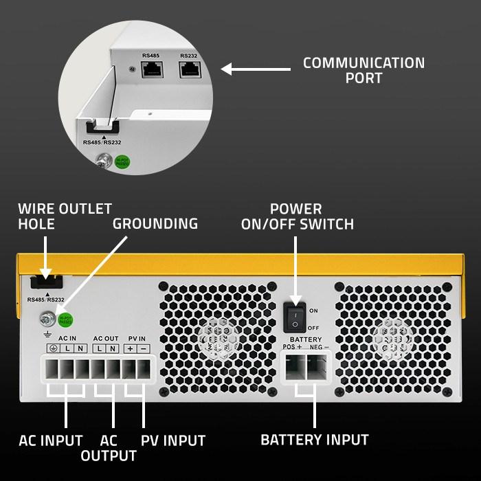 Immagine prodotto Qoltec Inverter solare ibrido off-grid da 3 5 kVA | 3 5 kW | 100 A | MPPT | Display LCD | B