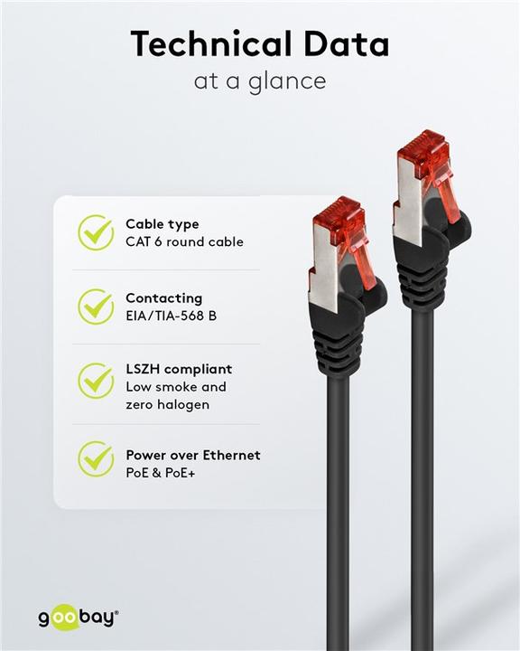 Produktbild Goobay Netzwerkkabel (S/FTP, CAT6, 2 m)