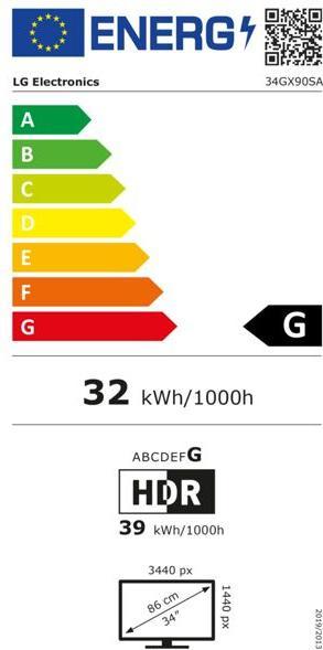 Energy Label LG 34GX90SA-W (3440 x 1440 pixels, 34")