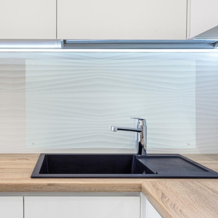 Actual product image Relaxdays Kitchen Splashback Panel, Safety Glass