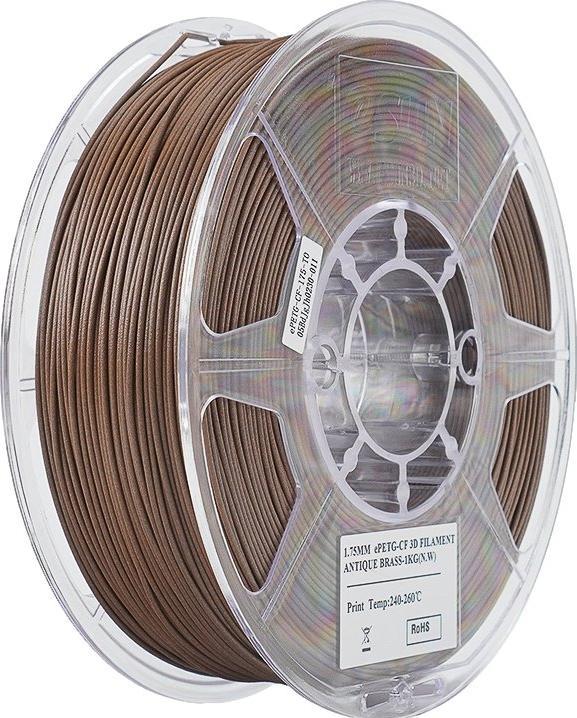 Immagine prodotto eSUN ePETG-CF Filamento di carbonio in ottone antico 1,75mm 1Kg (PETG, 1.75 mm, 1000 g, Marrone)