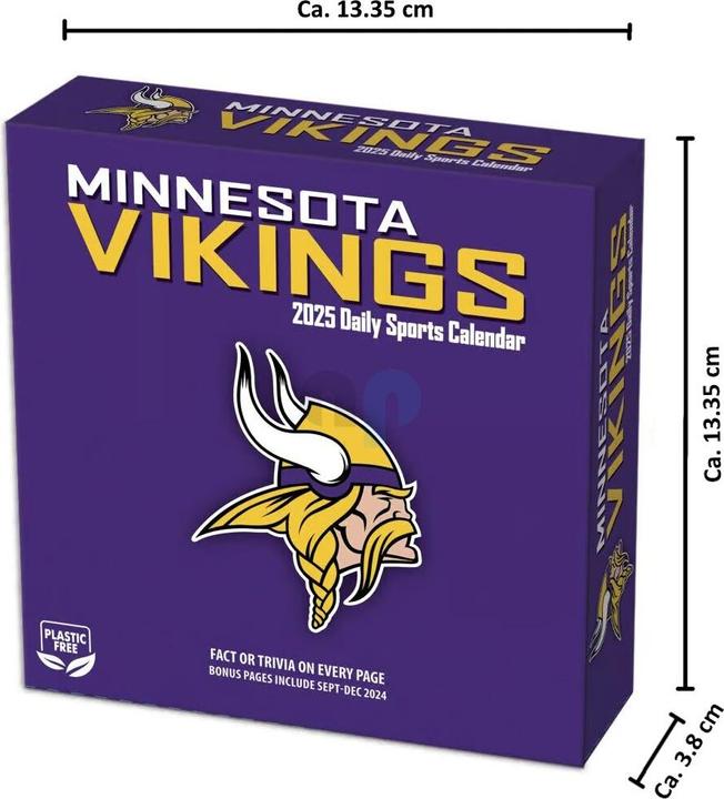 Immagine prodotto NFL - Minnesota Vikings -Calendario da tavolo 2025 (Francese, Spagnolo, Italiano, Inglese, Tedesco)