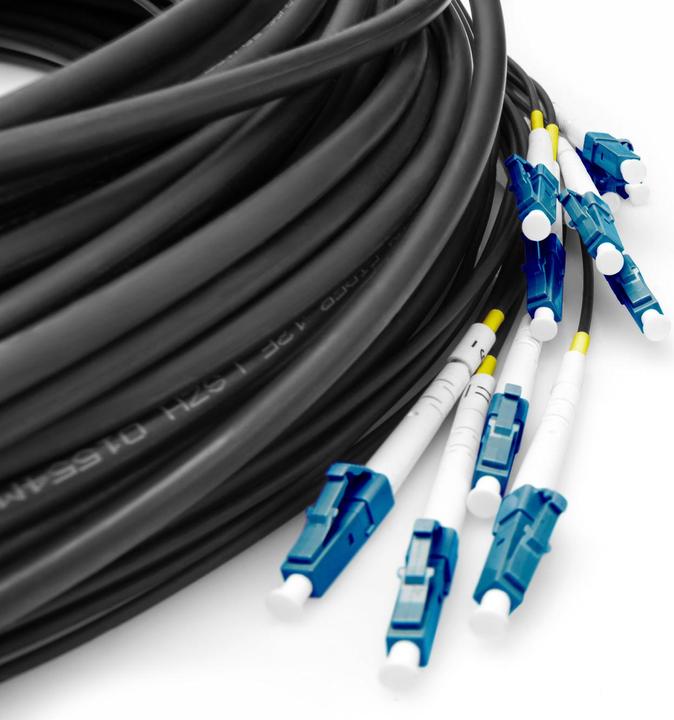 Immagine prodotto Digitus Cavo breakout universale in fibra ottica dotato di terminali, Multimode OS2, 12 fibre, LC/UPC - LC/U (LSOH, CAT6, 100 m)