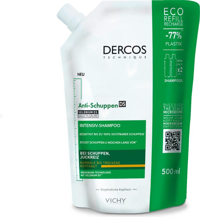 Vichy Dercos Anti-Schuppen Shampoo trockene Kopfhaut (500 ml, Flüssiges Shampoo)