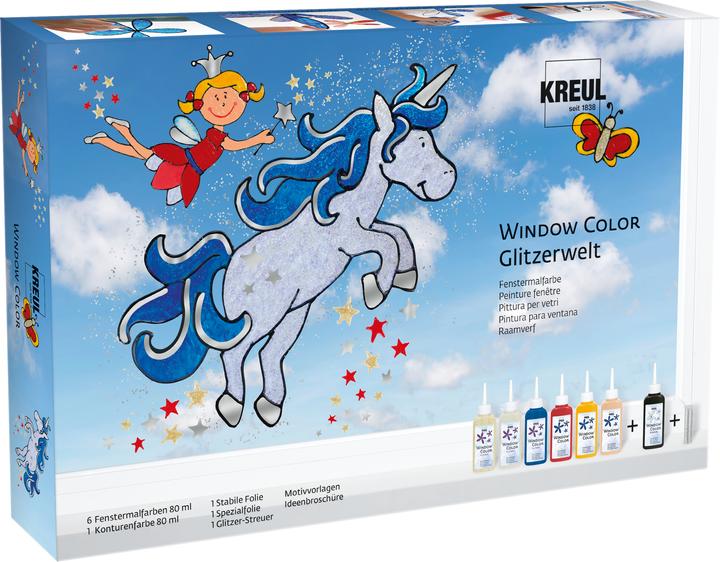 Kreul Window Color (Schwarz, Goldgelb, Dunkelrot, Rosa, Pfirsich, 560 ml)