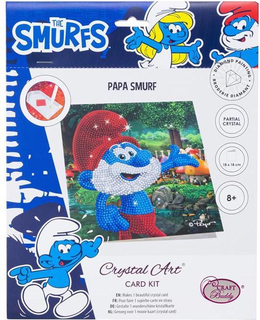 Actual product image Craft Buddy Papa Smurf, card 18x18cm Crystal Art