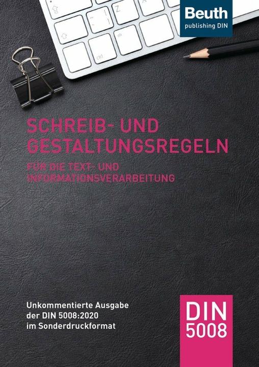 Produktbild Schreib- und Gestaltungsregeln für die Text- und Informationsverarbeitung (Deutsch, DIN e.V., 2020)