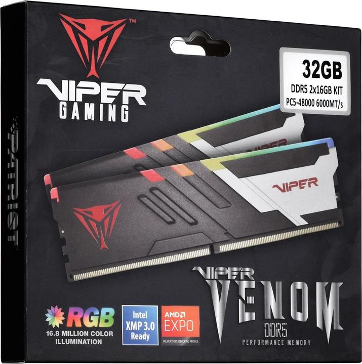 Actual product image Patriot Viper Venom RGB (2 x 16GB, 6000 MHz, DDR5 RAM, DIMM)