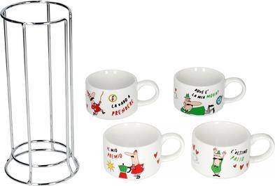 Bialetti Set 4 Cups Cappuccio Stackable (265 ml, 4 x)