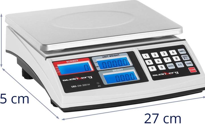 Actual product image Steinberg Counting Scale - 30 kg / 1 g - white