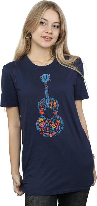 Actual product image Disney Womens/Ladies Coco Guitar Pattern Cotton Boyfriend T-Shirt (XXL)