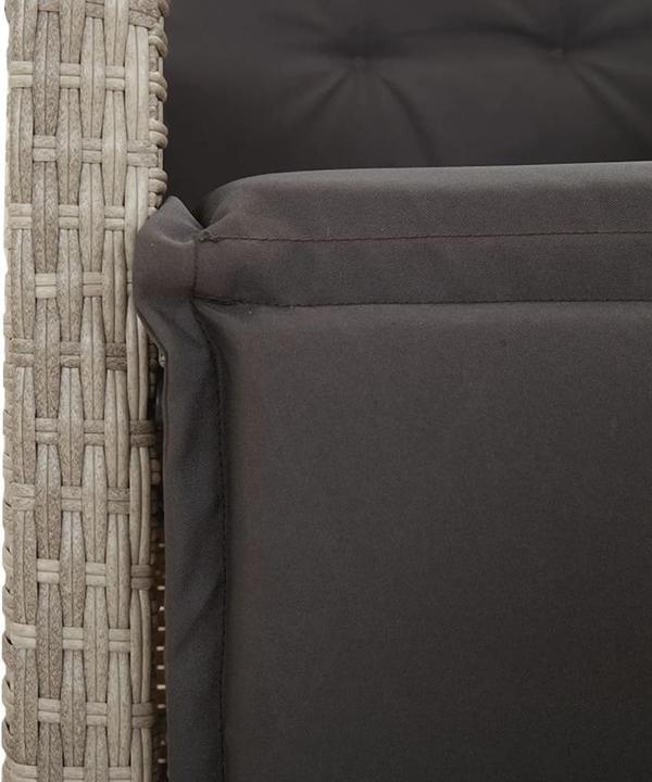 Actual product image VidaXL Garden furniture dining set garden set seating group 7pcs light grey poly rattan (80 cm)