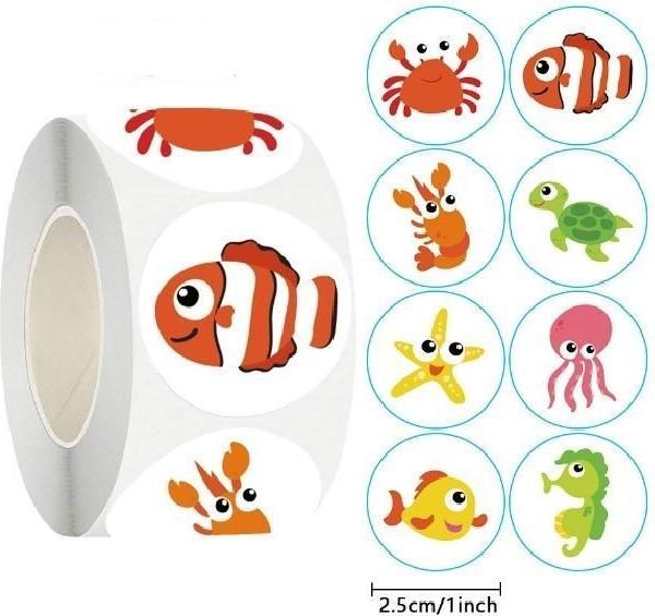 Produktbild MU Classic 500er selbstklebende Sticker-Rolle mit Motiv Meerestiere