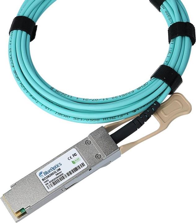 Actual product image BlueOptics Intel SPTMJP1PMCDF007 compatible AOC QSFP28 BO282803L7M