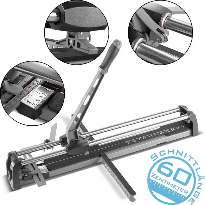 Produktbild Stahlwerk Profi Fliesenschneider mit 600 mm Schnittlänge und 14 mm Schneidstärke