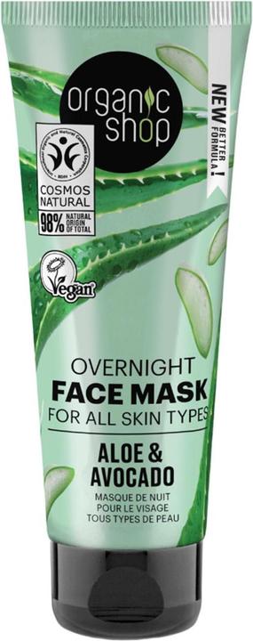 Immagine prodotto Organic Shop Maschera viso notturna per tutti i tipi di pelle avocado e aloe (75 ml) (75 ml)