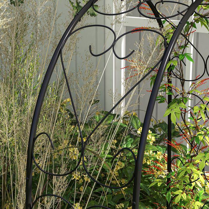 Image du produit Swisshandel24 Rosenbogen Torbogen, Stahl 125x37x230 cm Gartenbogen für Kletterpflanzen Schwarz (125 cm, 37 cm)