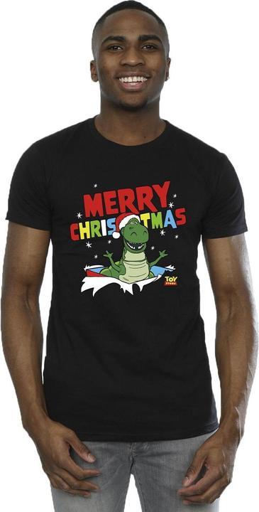 Actual product image Disney Mens Toy Story Rex Christmas Burst T-Shirt (S)