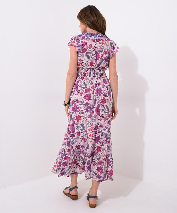 Produktbild Joe Browns Border Print Floral Shirred Waist V-Neck Tassel Dress (12)